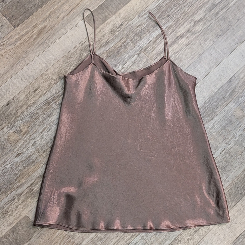 VINCE bias cut satin cami tank XS - Picture 2 of 6